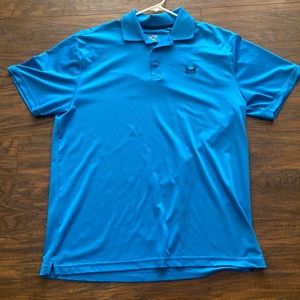 Blue under armor polo shirt